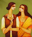Santosh Chattopadhyay-Couple-Monart Gallerie Indian Art Gallery